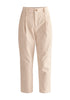 Paisie Pleated Corduroy Trousers in Cream Cut Out